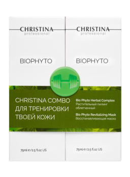 Набор Bio Phyto GYM COMBO для тренировки кожиBio Phyto Herbal Complex – Растительный пилинг облегченный - 75мл   Bio Phyto Revitalizing Mask – Восстанавливающая маска - 75мл - Косметика, парфюмерия